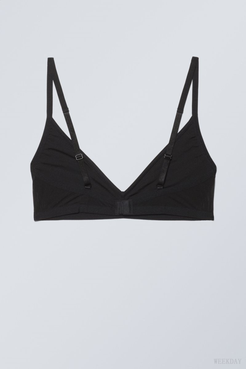 Weekday Dylan Mesh V-neck Bra ブラ レディース 黒 Japan | V2F-8393