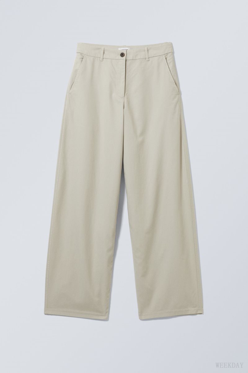 Weekday Elio ワイド Trousers ズボン レディース ライトベージュ Japan | Q8P-6671