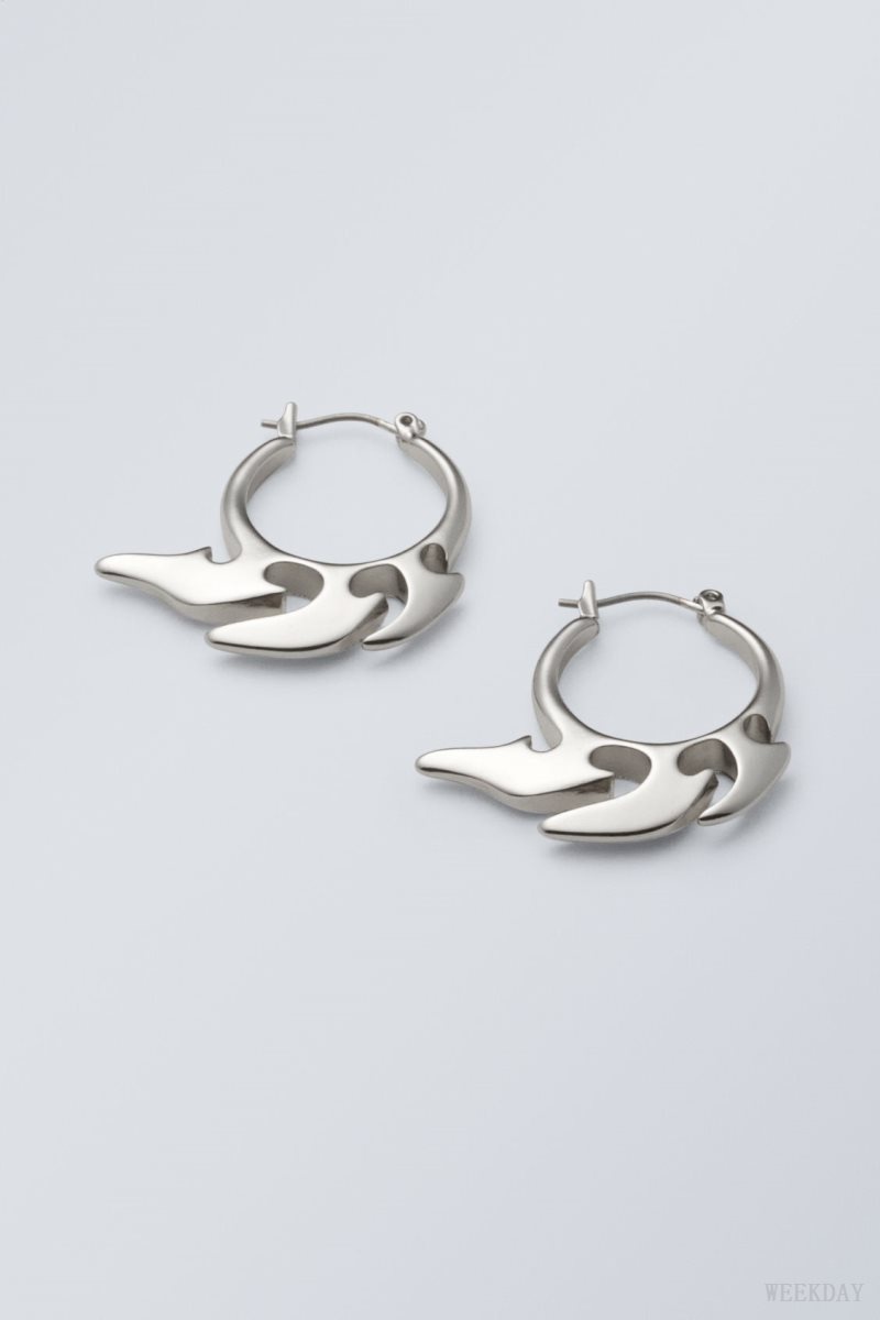 Weekday Elsa Hoop Earrings ジュエリー レディース シルバー Japan | U0R-1238