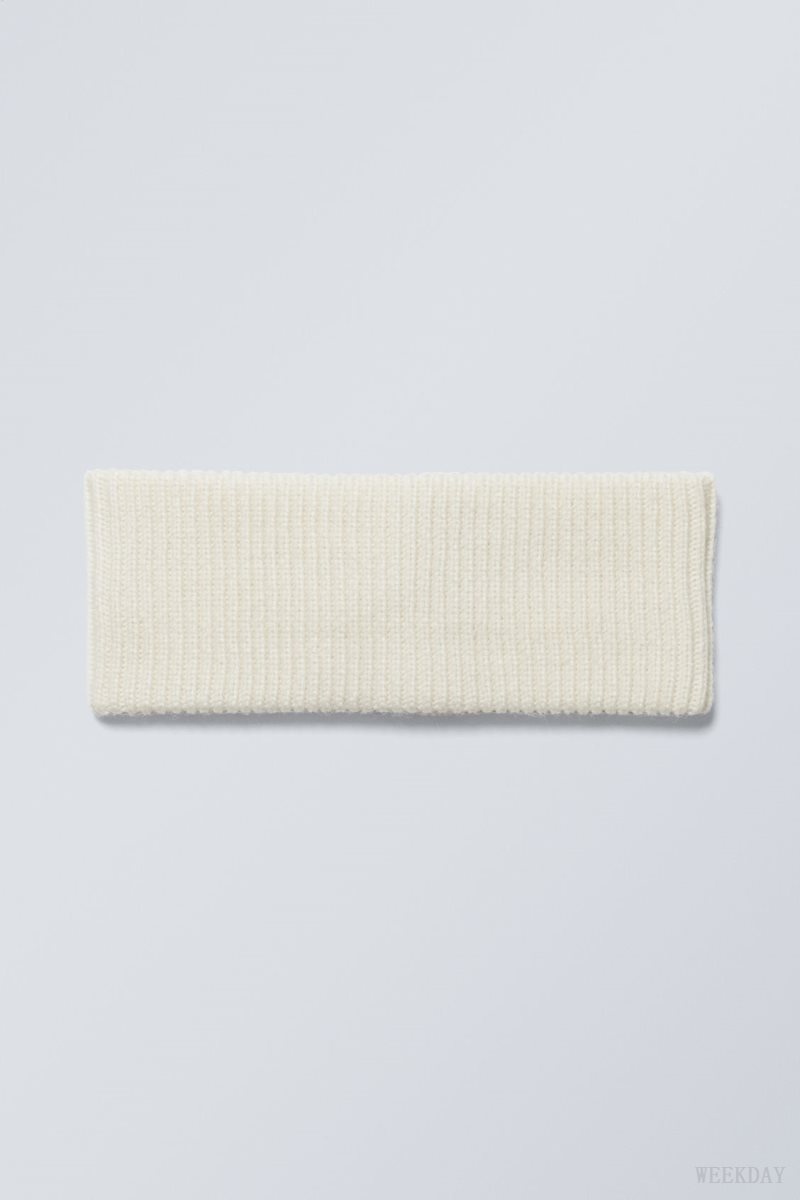 Weekday Elsa リブ付き Knit Headband ハット レディース 白 Japan | L8R-0157