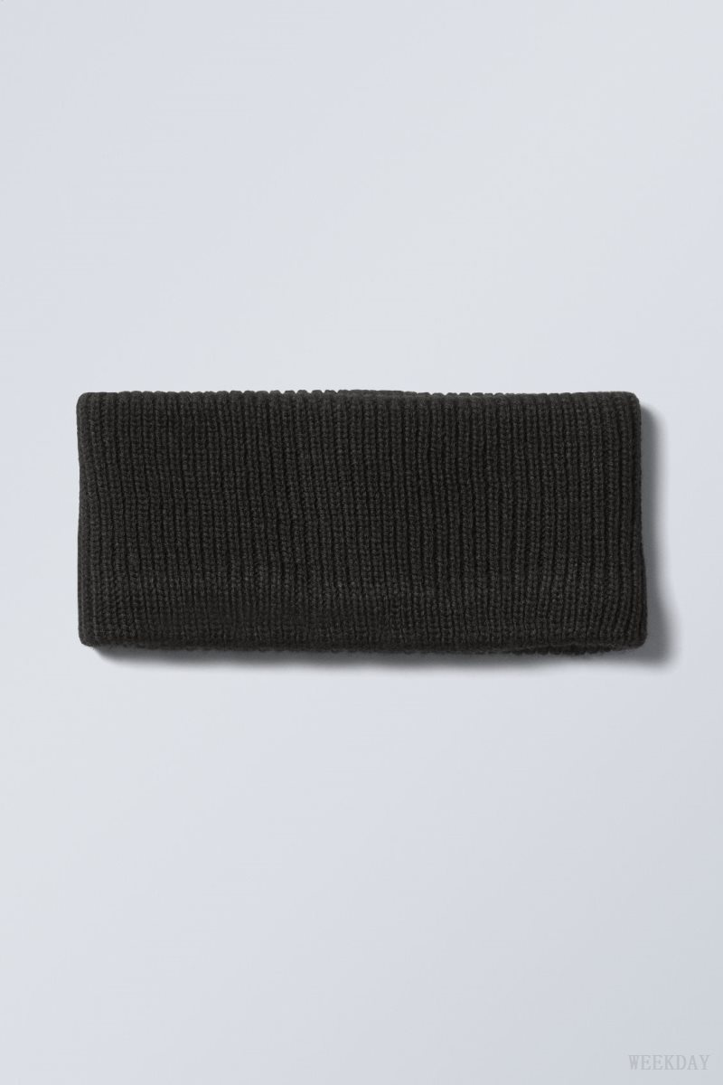 Weekday Elsa リブ付き Knit Headband ハット レディース 黒 Japan | T1E-7811