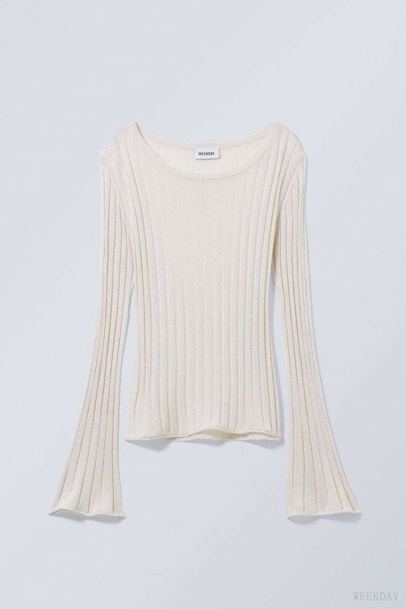 Weekday Enora Sheer Knit Long Sleeve Top トップス レディース ライト Japan | H3B-4609