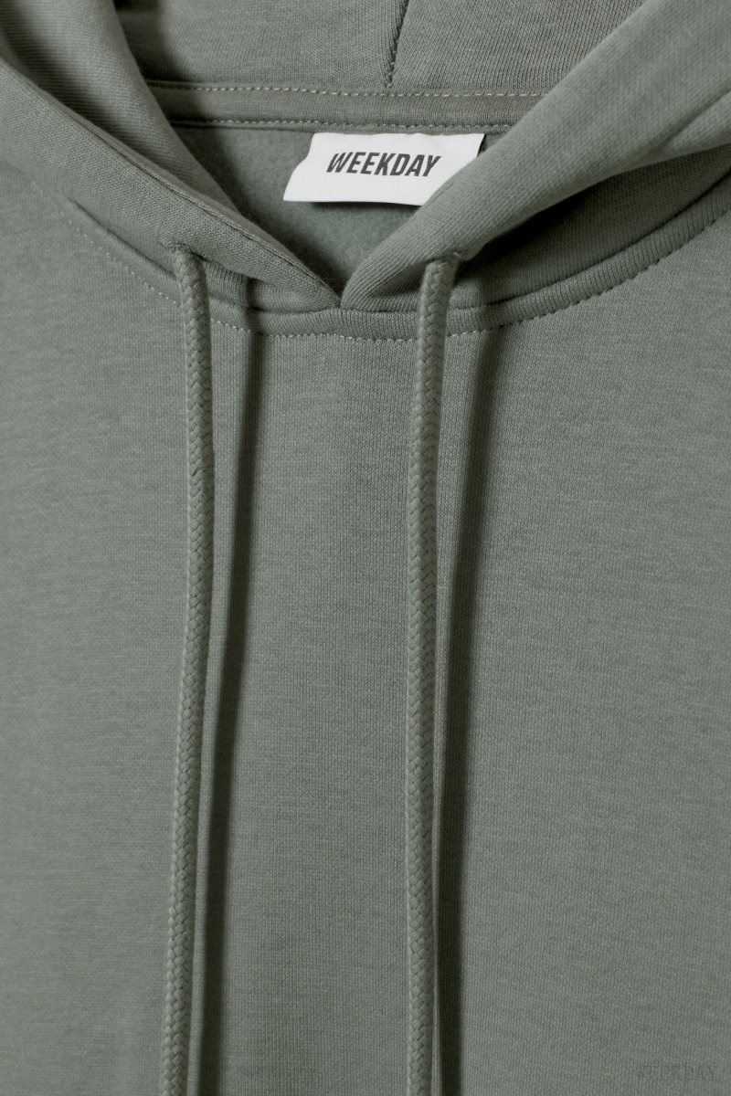 Weekday Essence Relaxed Hoodie パーカー レディース オリーブ 緑 Japan | O7B-2279