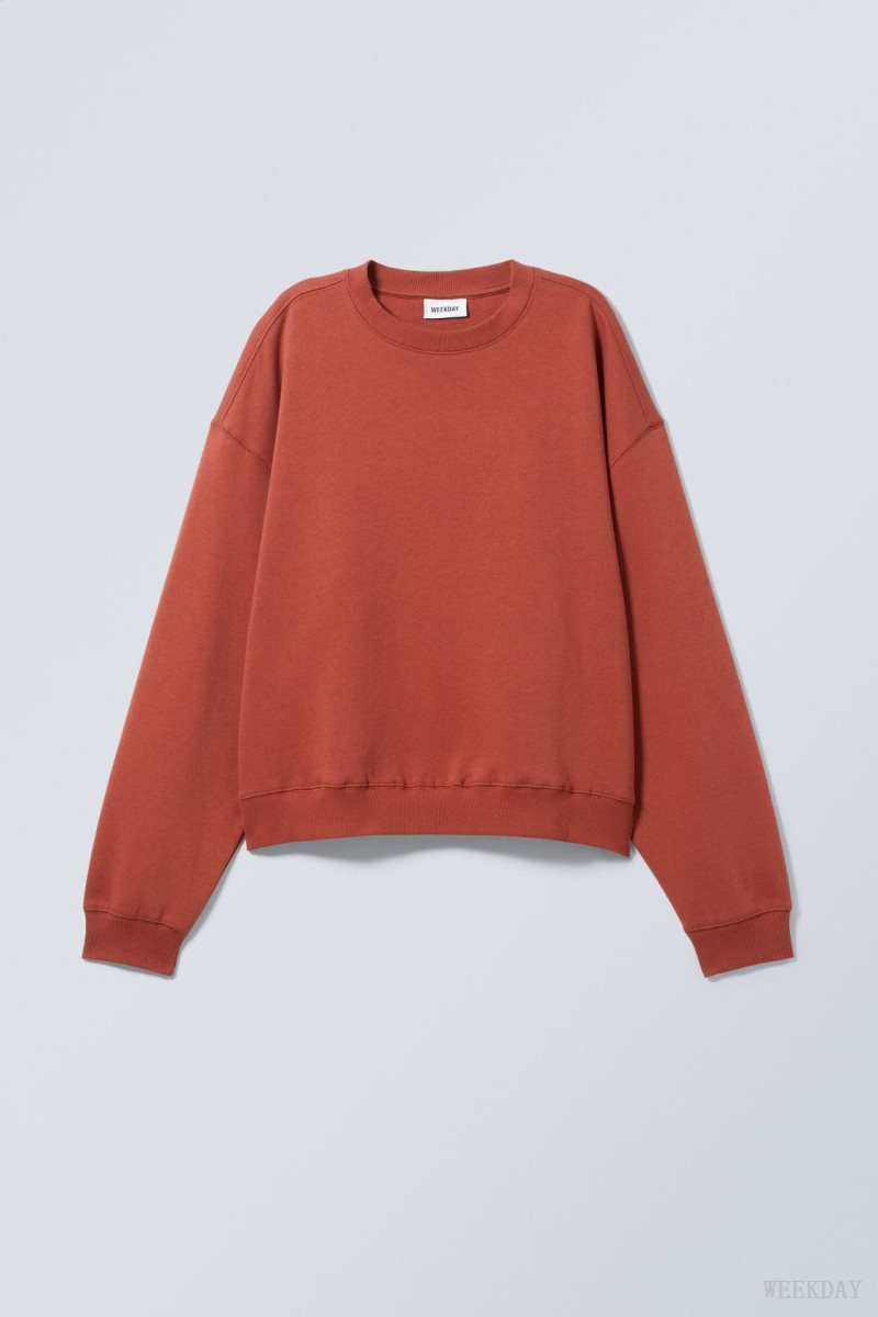 Weekday Essence Standard Sweatshirt スウェットシャツ レディース ボルドー Japan | A3Q-4832