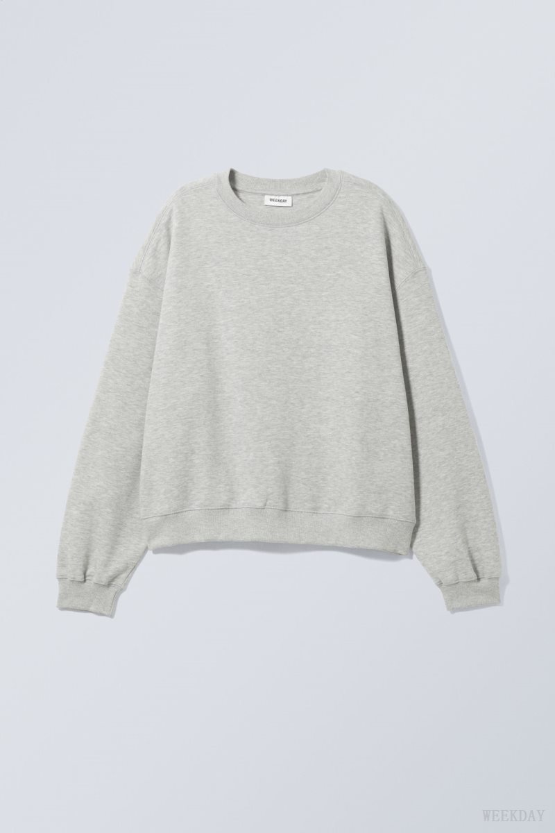 Weekday Essence Standard Sweatshirt スウェットシャツ レディース ライトグレー Japan | T0L-7435