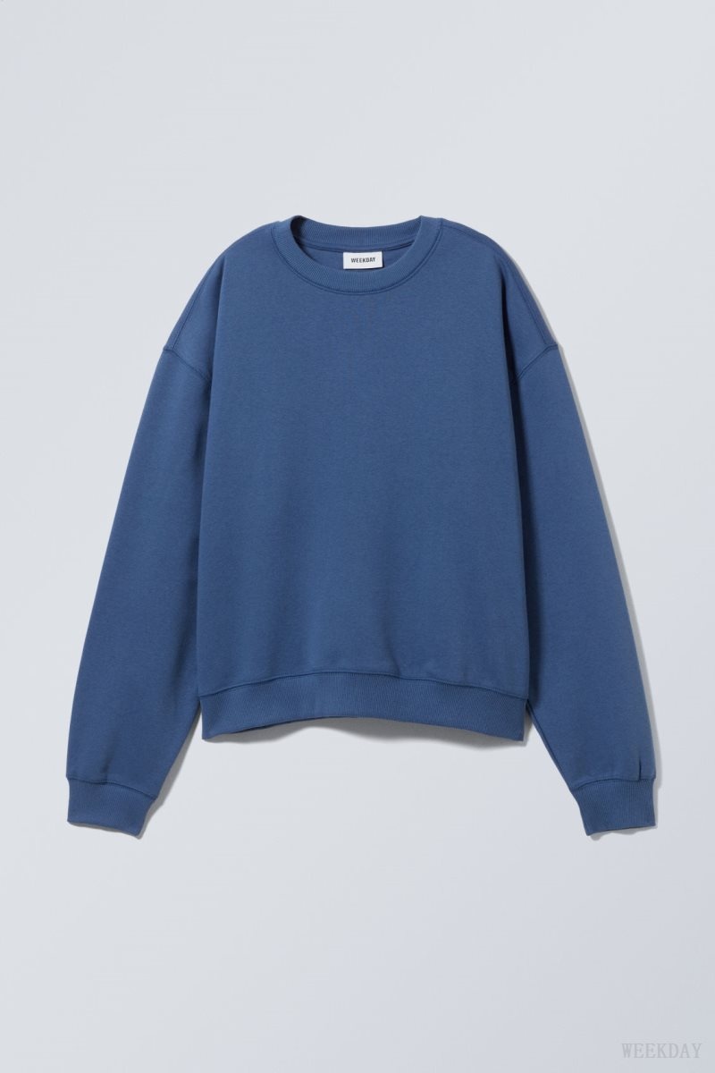 Weekday Essence Standard Sweatshirt スウェットシャツ レディース 青 Japan | Z6F-6468