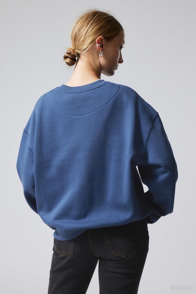 Weekday Essence Standard Sweatshirt スウェットシャツ レディース 青 Japan | Z6F-6468