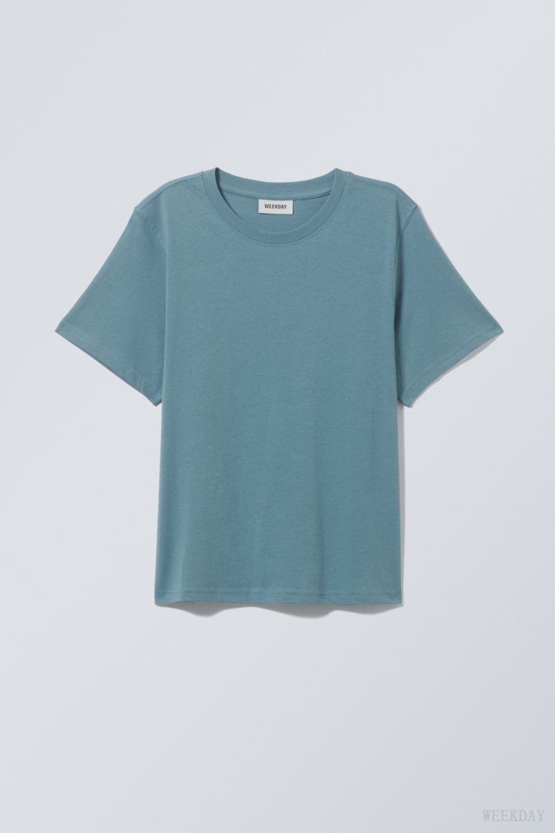 Weekday Essence Standard T-shirt Tシャツ レディース 青 Japan | F5F-7473