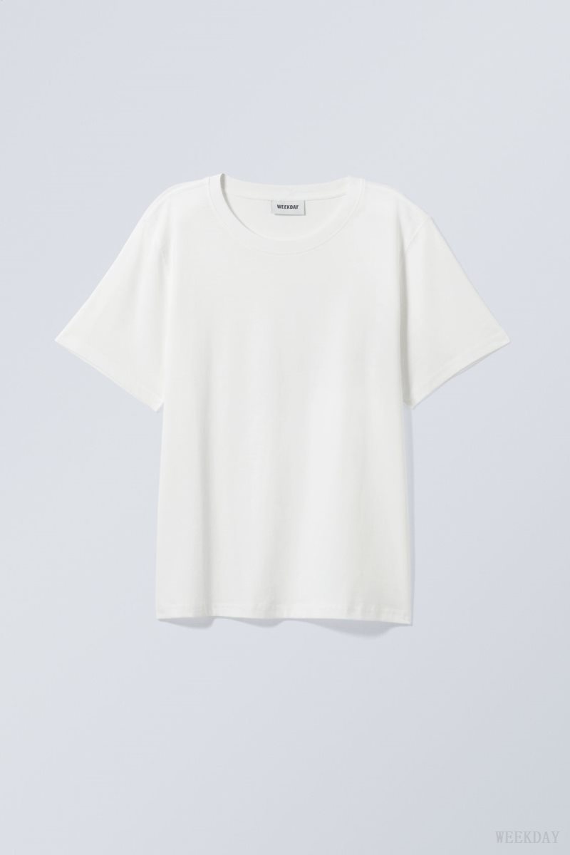 Weekday Essence Standard T-shirt Tシャツ レディース 白 ライト Japan | T5N-5738