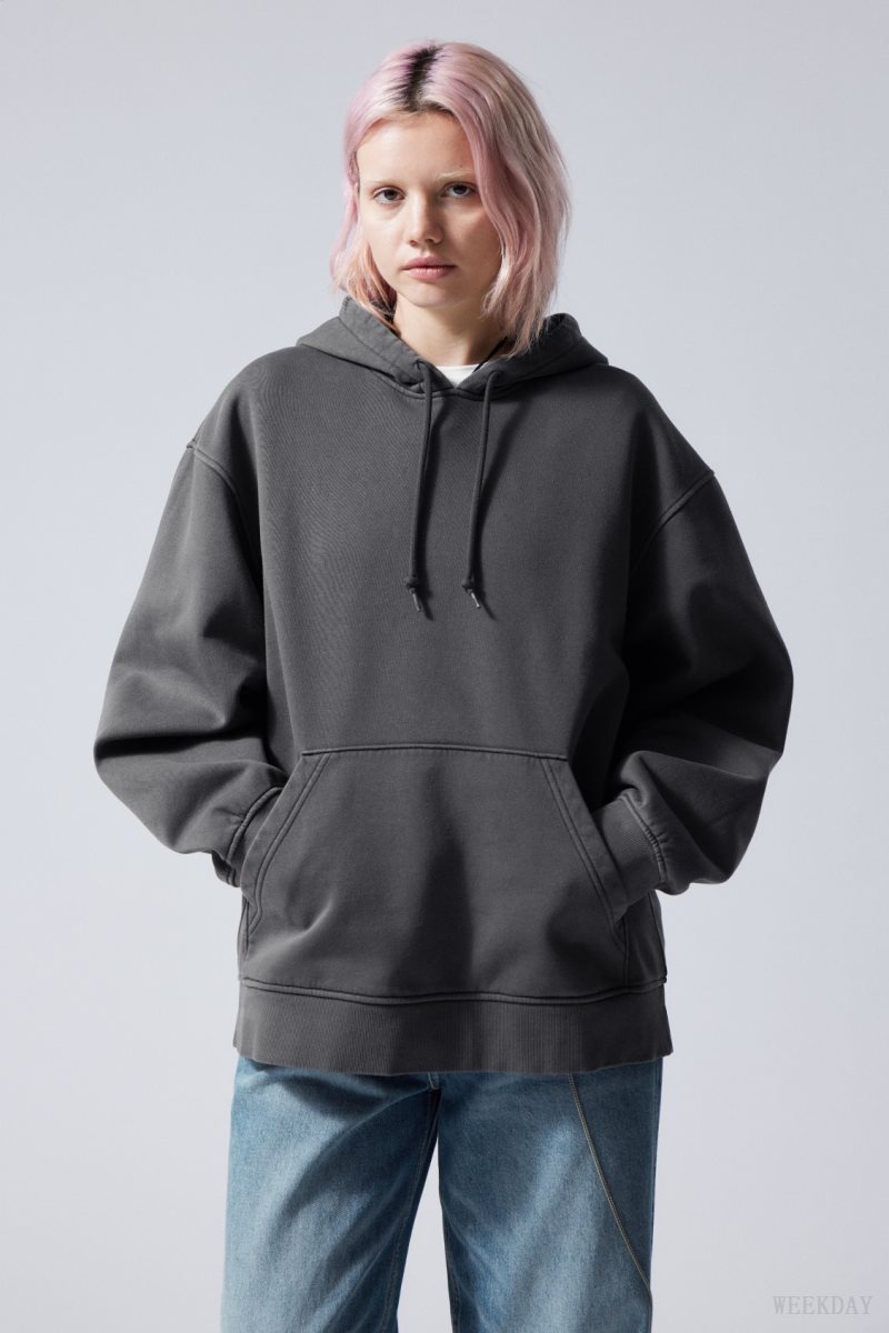 Weekday Essence Washed Oversized Hoodie パーカー レディース グレー Japan | J9S-4259