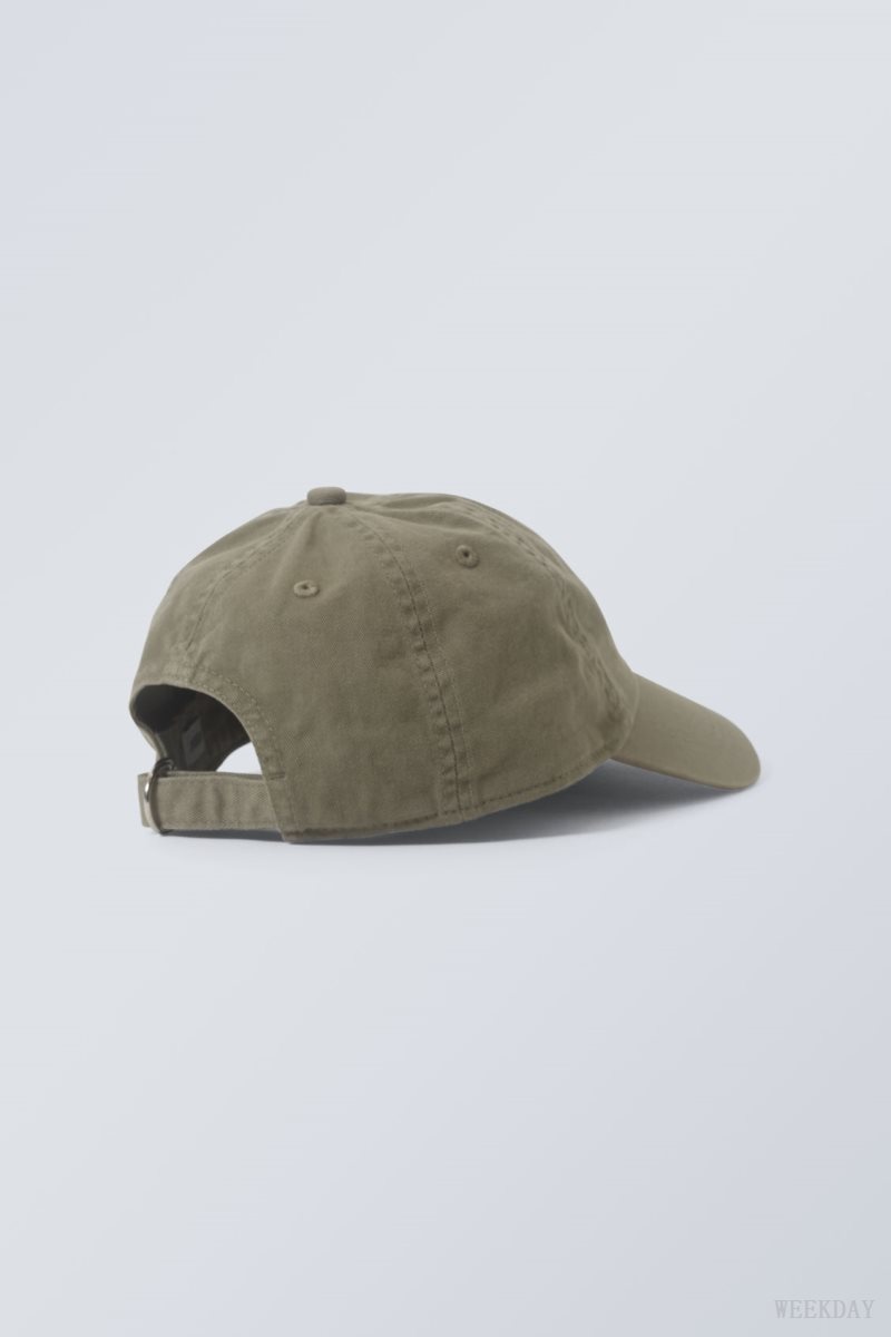 Weekday Essential Washed Cap ハット メンズ カーキ Japan | X1G-2107