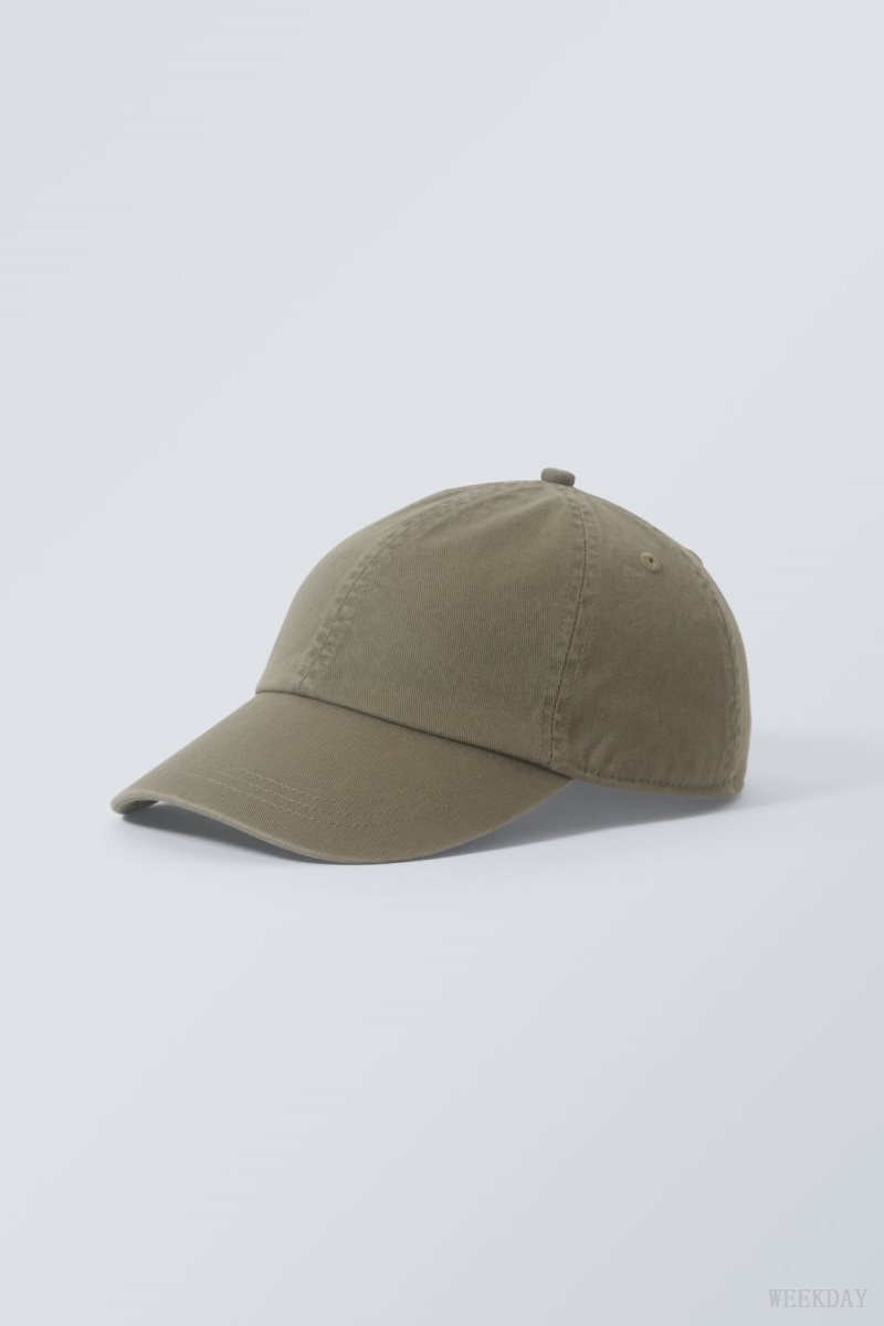 Weekday Essential Washed Cap ハット メンズ カーキ Japan | X1G-2107