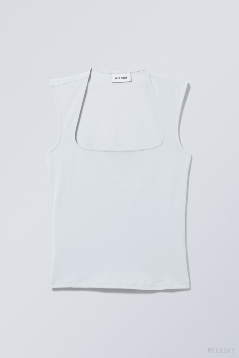 Weekday Esti Tank Top タンクトップ レディース ライト青 Japan | E9P-0807