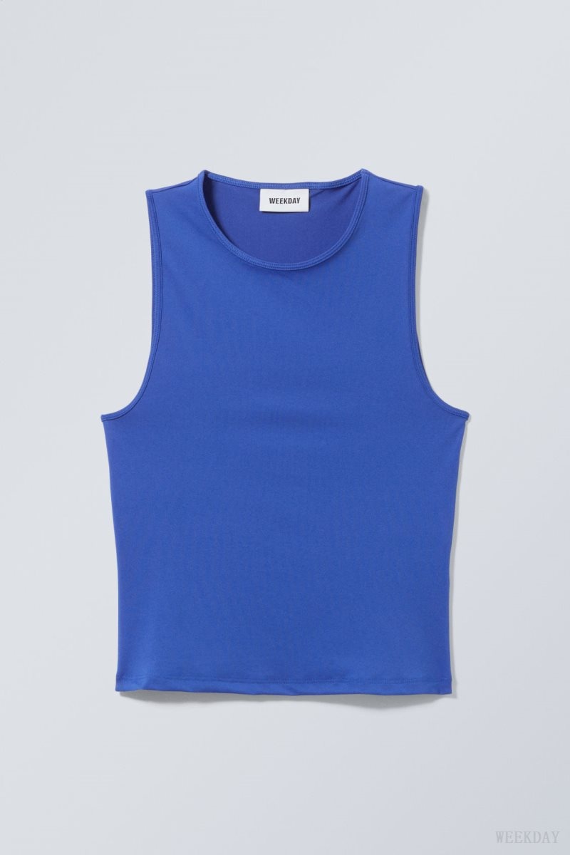 Weekday Fine Fitted Tank Top タンクトップ レディース 青 Japan | G7J-0810