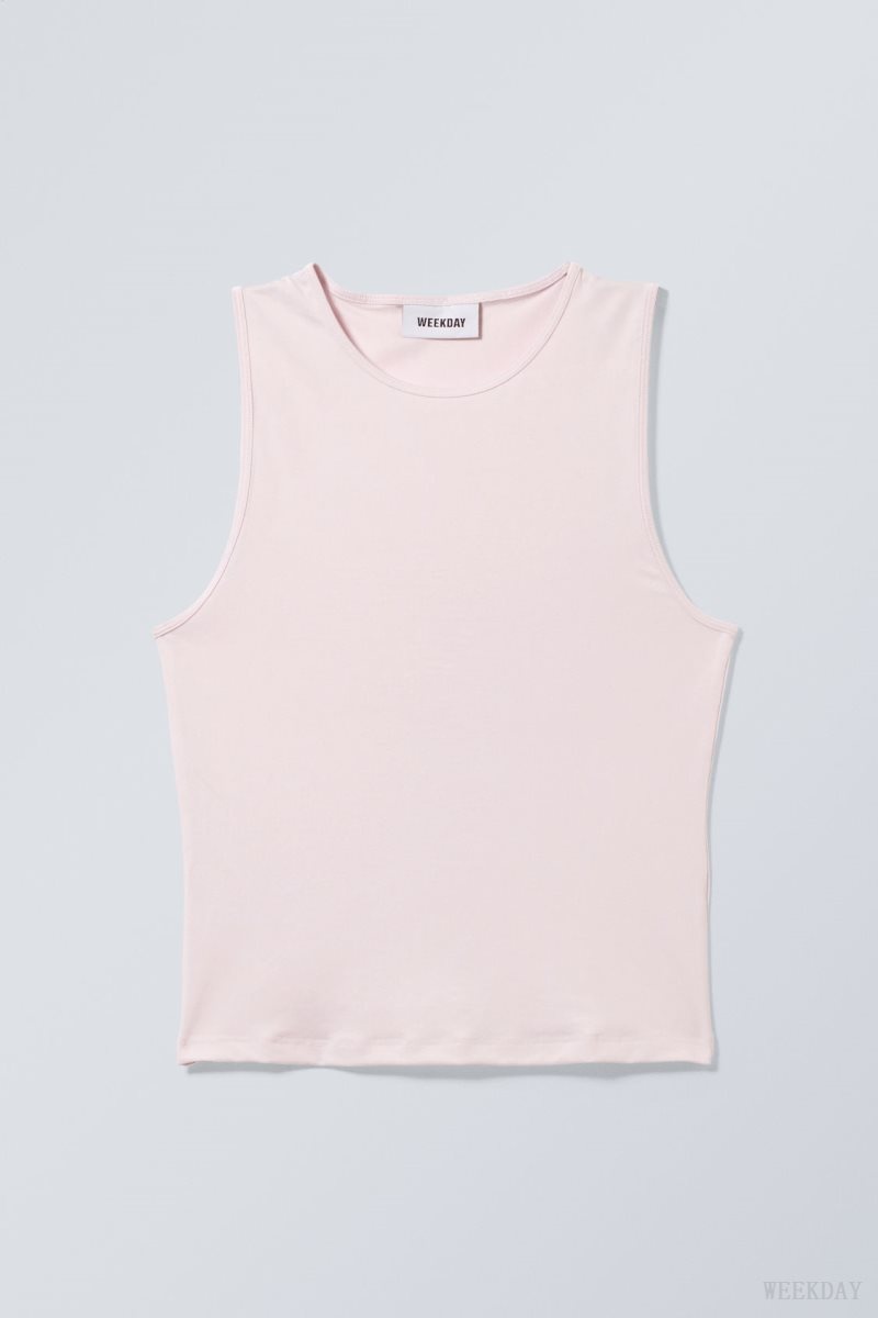 Weekday Fine Fitted Tank Top タンクトップ レディース ライトピンク Japan | Y1H-8944