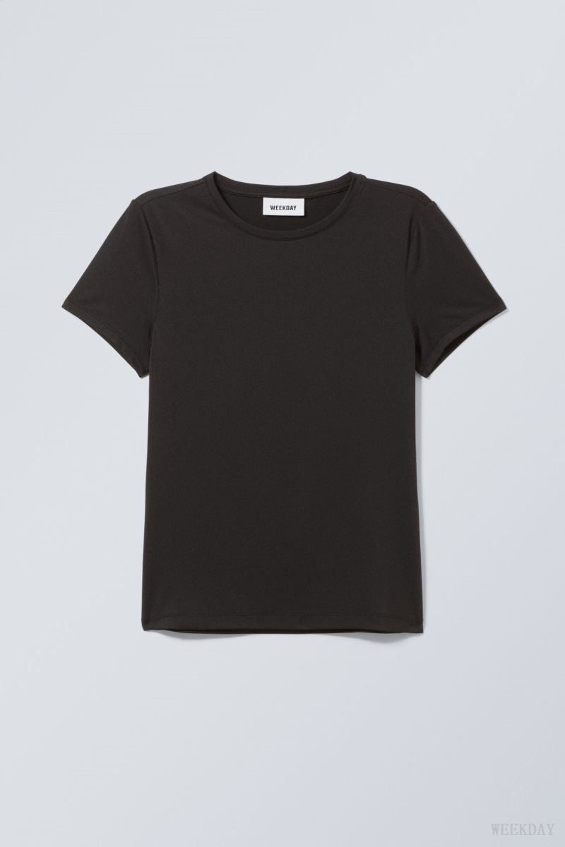 Weekday Fine T-shirt Tシャツ レディース 黒 Japan | P7Z-1047