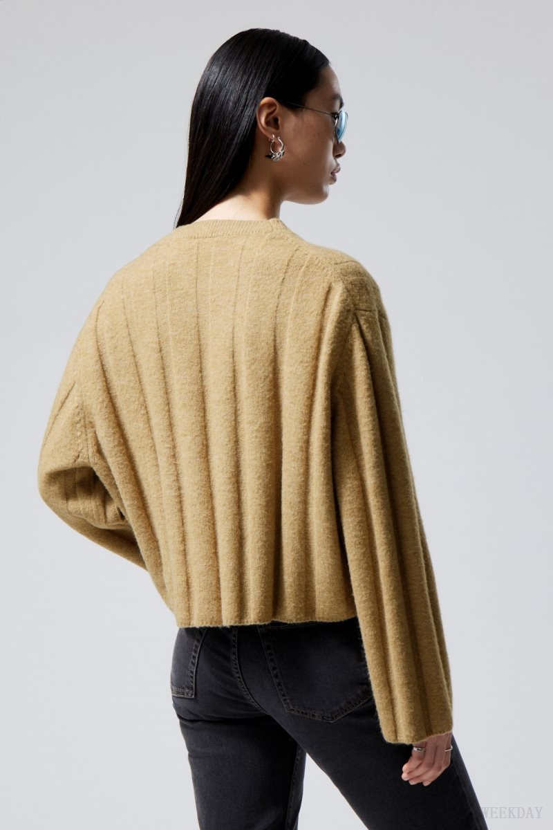 Weekday Fiona Rib Sweater セーター レディース ベージュ Japan | B6W-4820