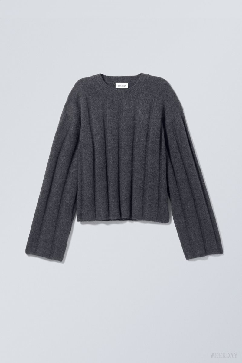 Weekday Fiona Rib Sweater セーター レディース 暗グレー Japan | J2L-2217