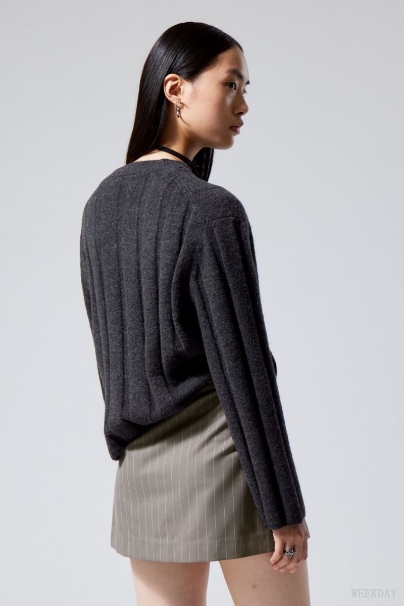 Weekday Fiona Rib Sweater セーター レディース 暗グレー Japan | J2L-2217