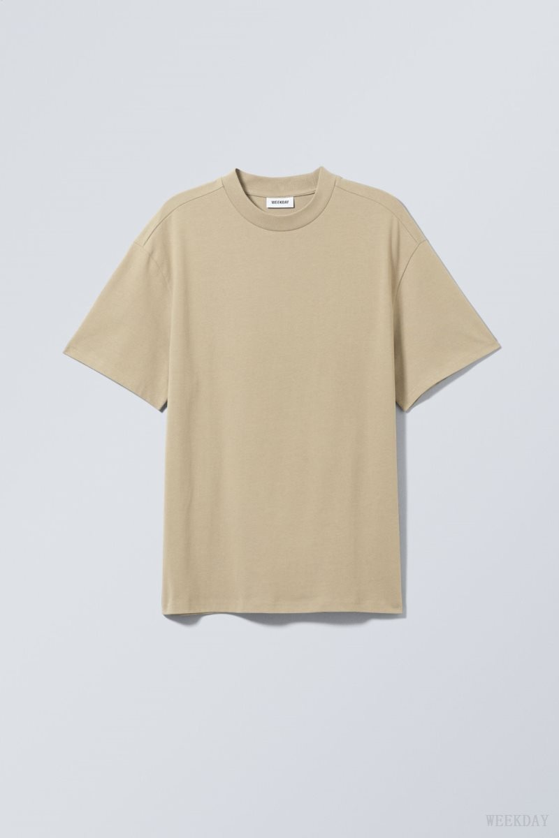 Weekday Great Heavyweight T-shirt Tシャツ メンズ Dusty Mole Japan | G9C-5342