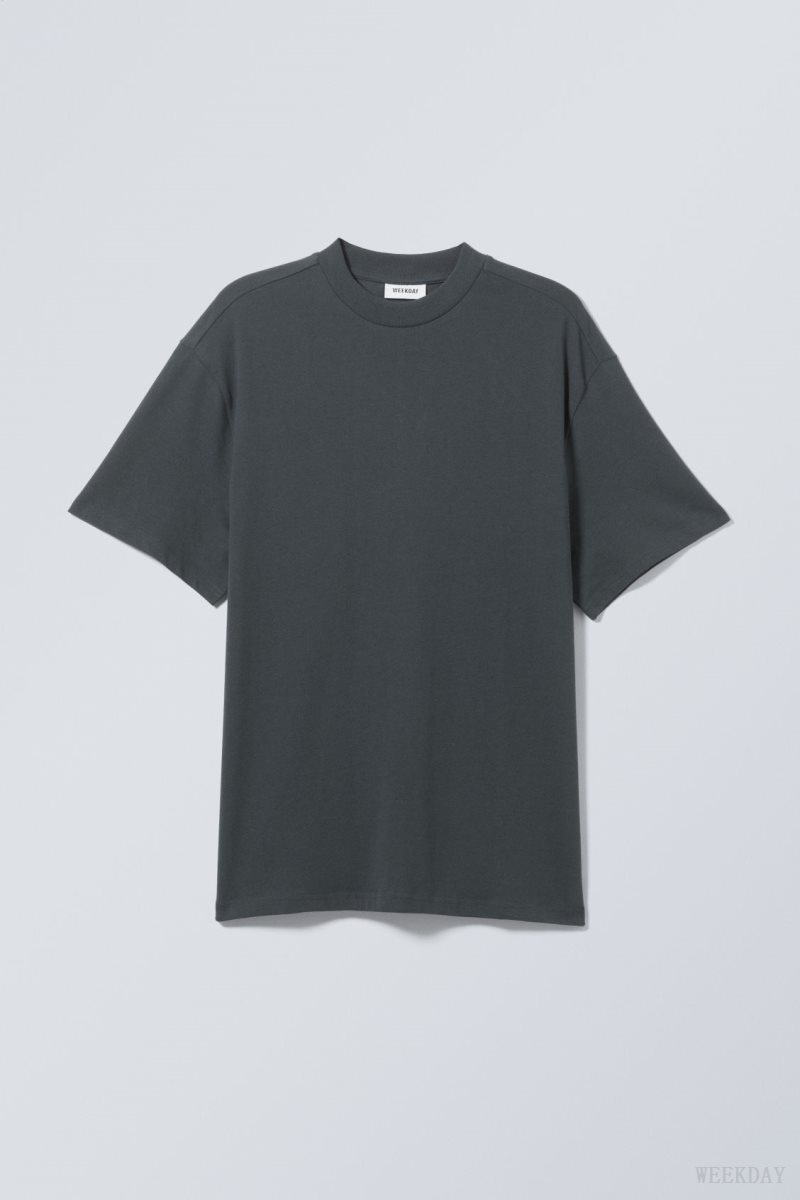 Weekday Great Heavyweight T-shirt Tシャツ メンズ 暗グレー Japan | D6L-3342