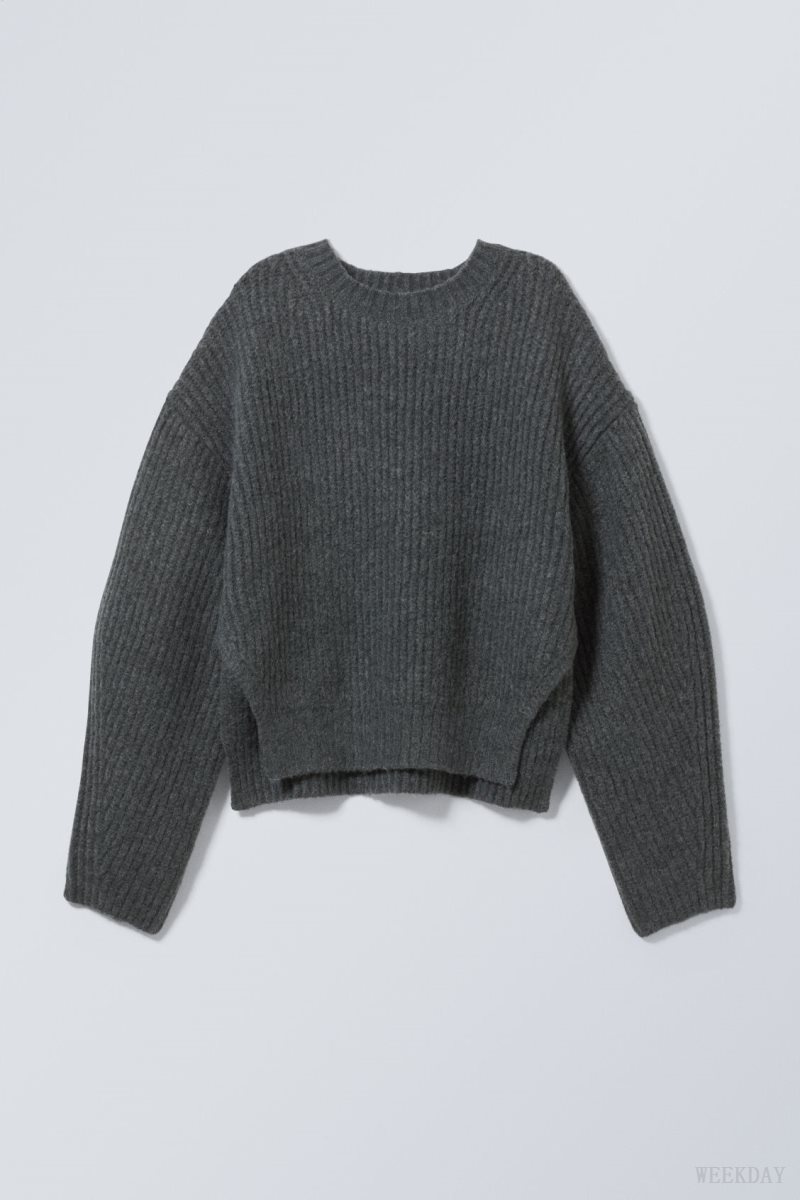 Weekday Ivy Knit Sweater セーター レディース 暗グレー Japan | E8M-0769