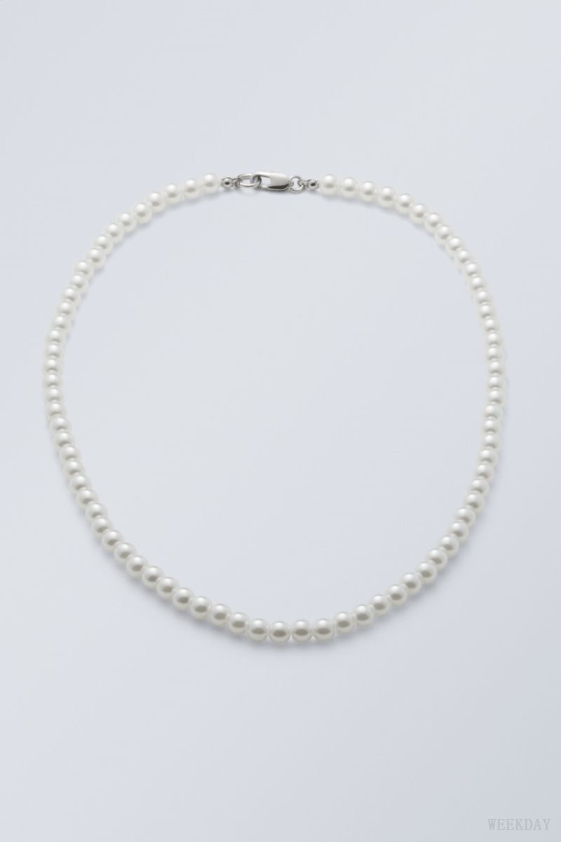 Weekday Kevin Beaded Necklace ジュエリー レディース Pearl Japan | L8B-6811