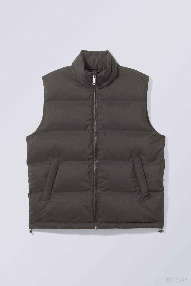 Weekday Kip Puffer Vest ジャケット メンズ 黒 Japan | L8Z-8654