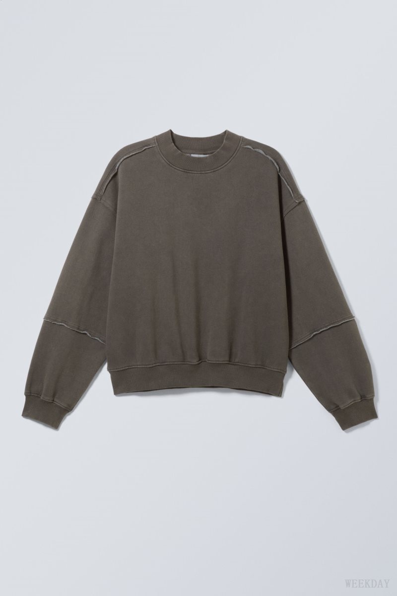 Weekday Liam Sweatshirt スウェットシャツ メンズ グレー Japan | F7J-2340