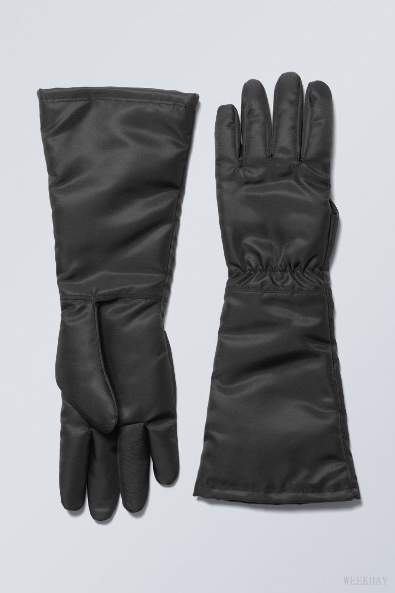 Weekday Long Woven Finger Gloves グローブ レディース 黒 Japan | G6B-4195