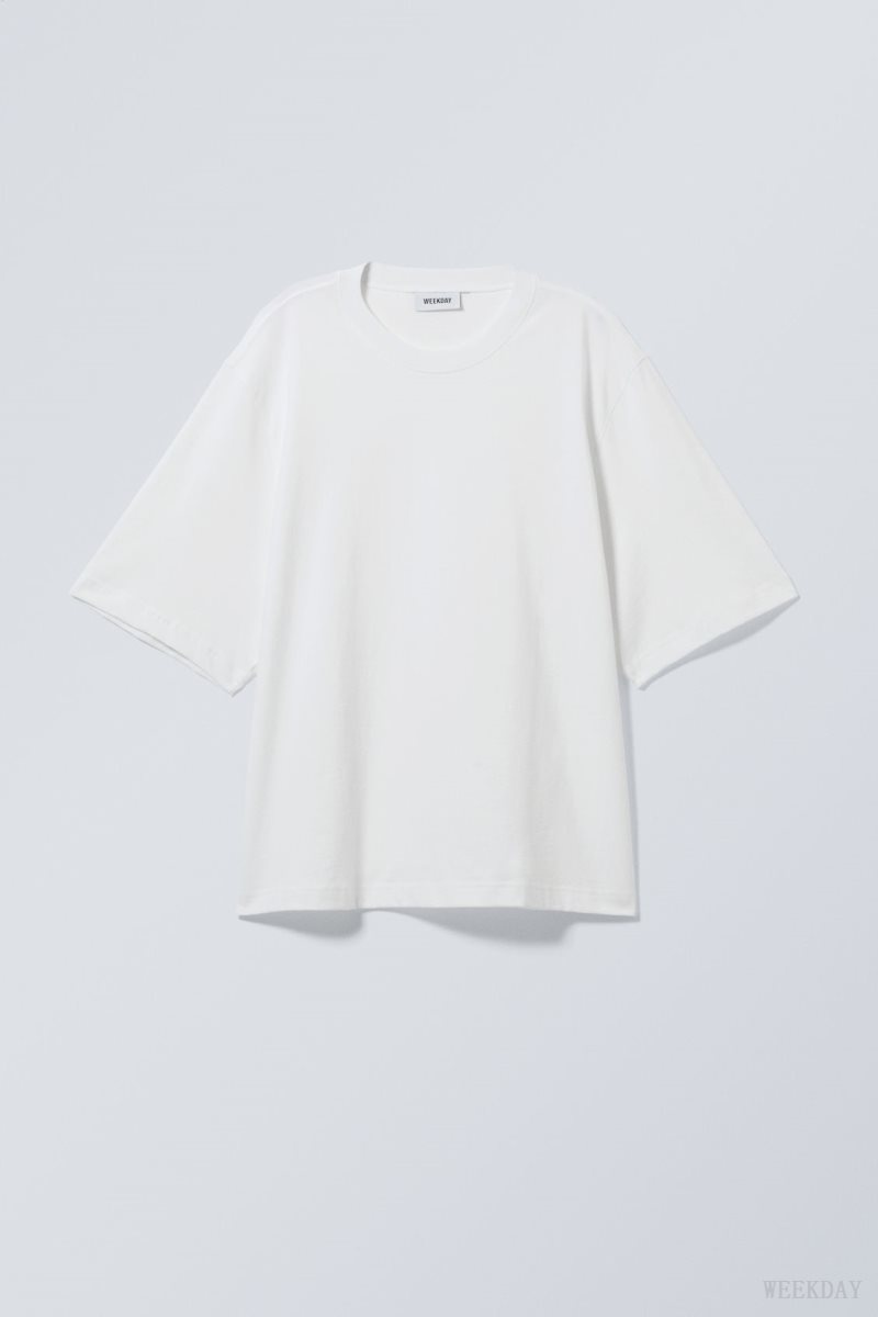 Weekday Loose Oversized Fit T-shirt Tシャツ レディース 白 Japan | D4T-1185