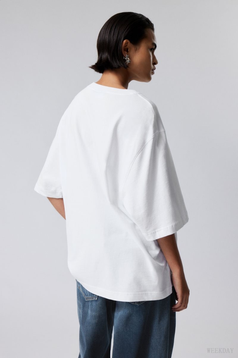 Weekday Loose Oversized Fit T-shirt Tシャツ レディース 白 Japan | D4T-1185