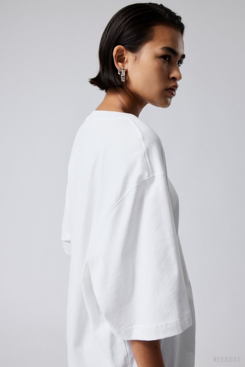 Weekday Loose Oversized Fit T-shirt Tシャツ レディース 白 Japan | D4T-1185