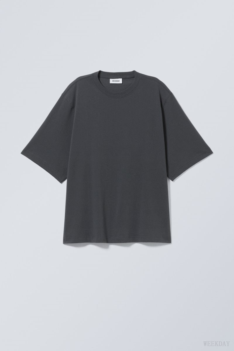 Weekday Loose Oversized Fit T-shirt Tシャツ レディース 黒 Japan | K6Y-1299