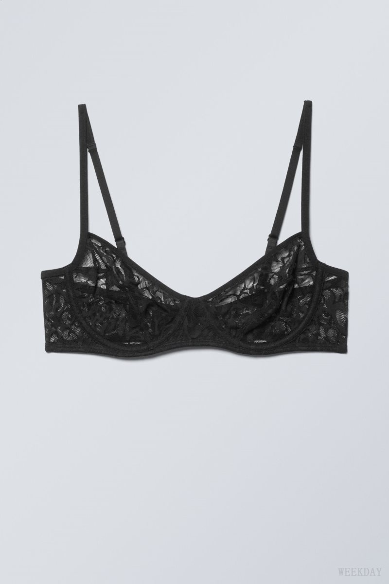 Weekday Lucy レース Underwire Bra ブラ レディース 黒 Japan | I3D-8065