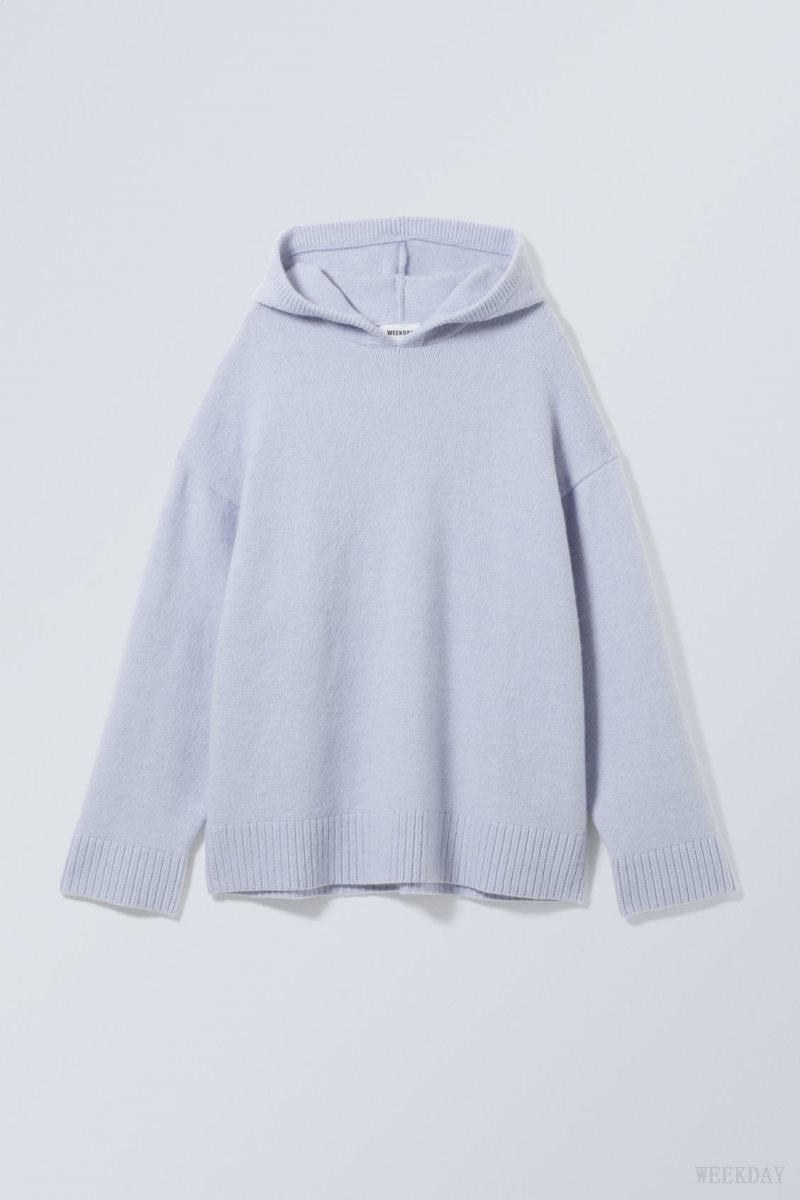 Weekday Marla Oversized Soft Knit Hoodie セーター レディース ライト紫 Japan | A9I-7699