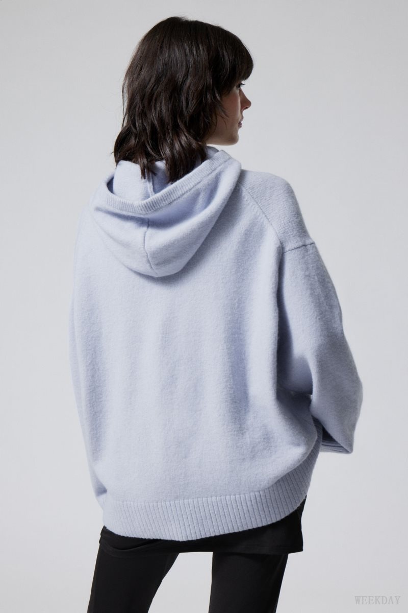 Weekday Marla Oversized Soft Knit Hoodie セーター レディース ライト紫 Japan | A9I-7699