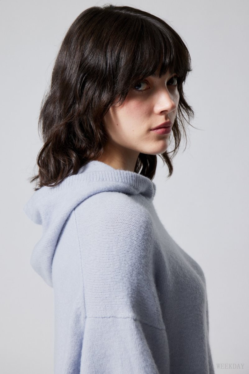 Weekday Marla Oversized Soft Knit Hoodie セーター レディース ライト紫 Japan | A9I-7699