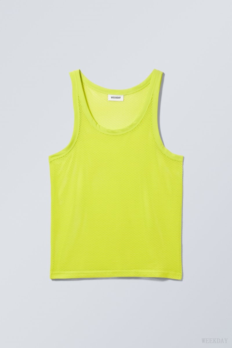 Weekday Matheus Mesh Tank Top タンクトップ メンズ 緑 Japan | Q5Q-2510