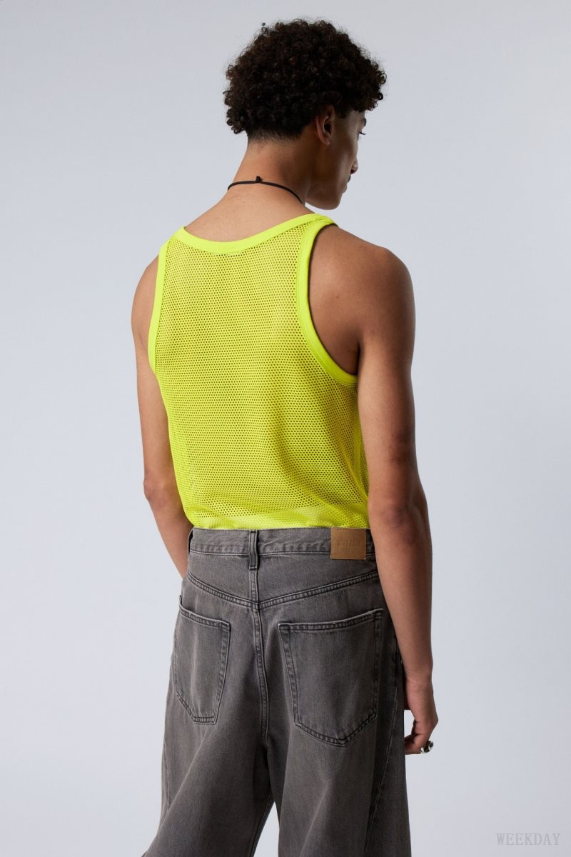 Weekday Matheus Mesh Tank Top タンクトップ メンズ 緑 Japan | Q5Q-2510