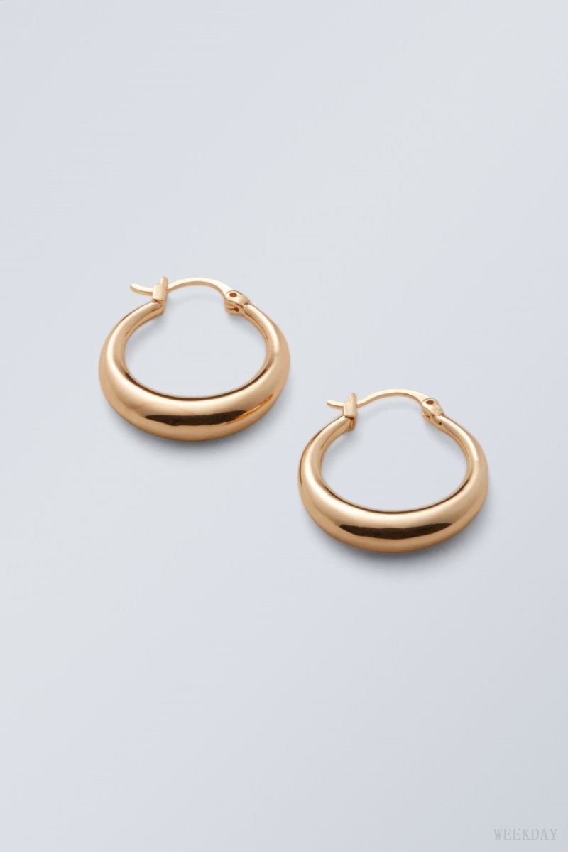 Weekday Mija Hoop Earrings ジュエリー レディース Golden Japan | W1T-0241