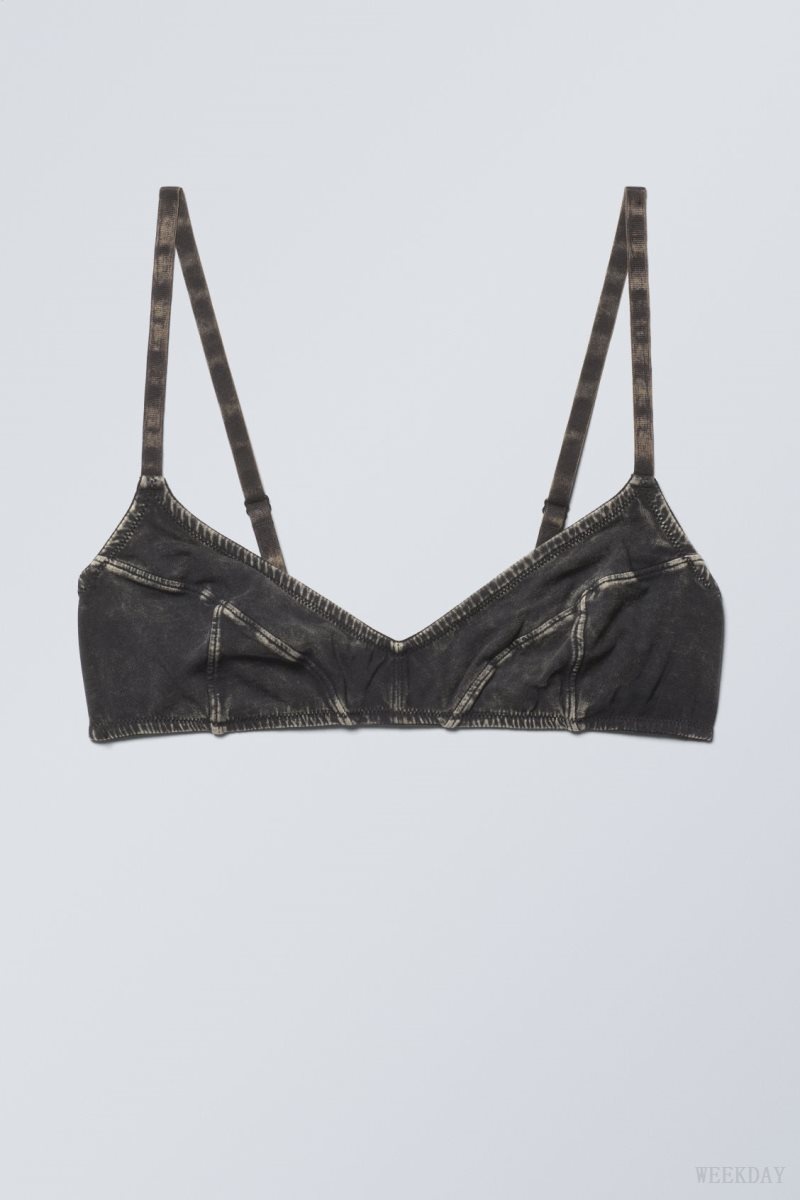 Weekday Miley Washed Cotton Bra ブラ レディース 黒 Japan | I2Y-7185