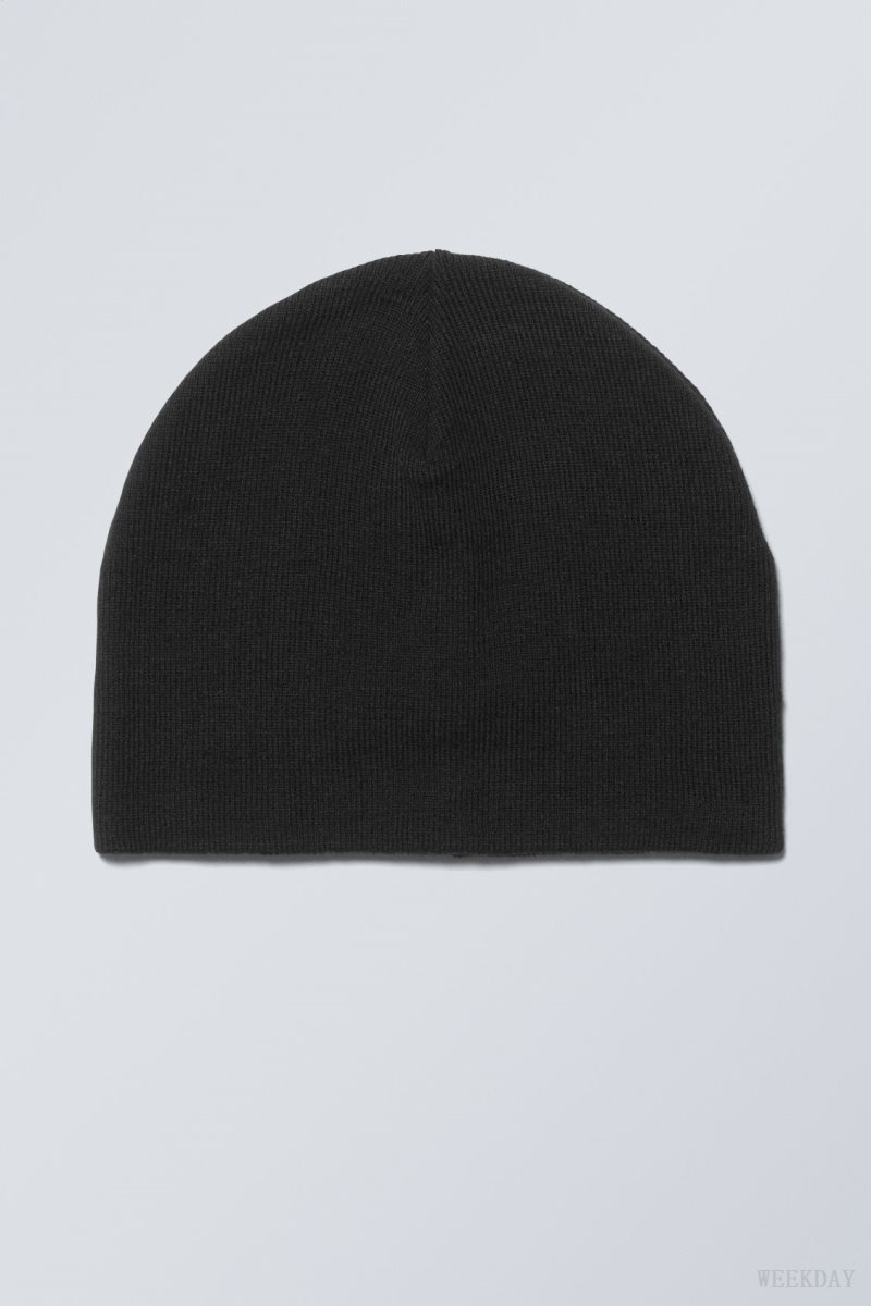 Weekday No Fold Beanie ハット メンズ 黒 Japan | U3Z-9564