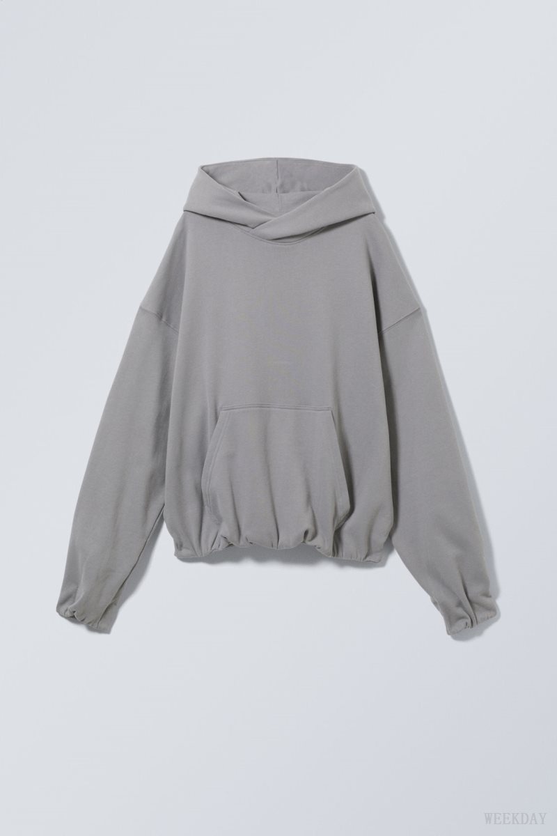 Weekday Nolan Boxy Hoodie パーカー メンズ グレー Japan | F7F-0448