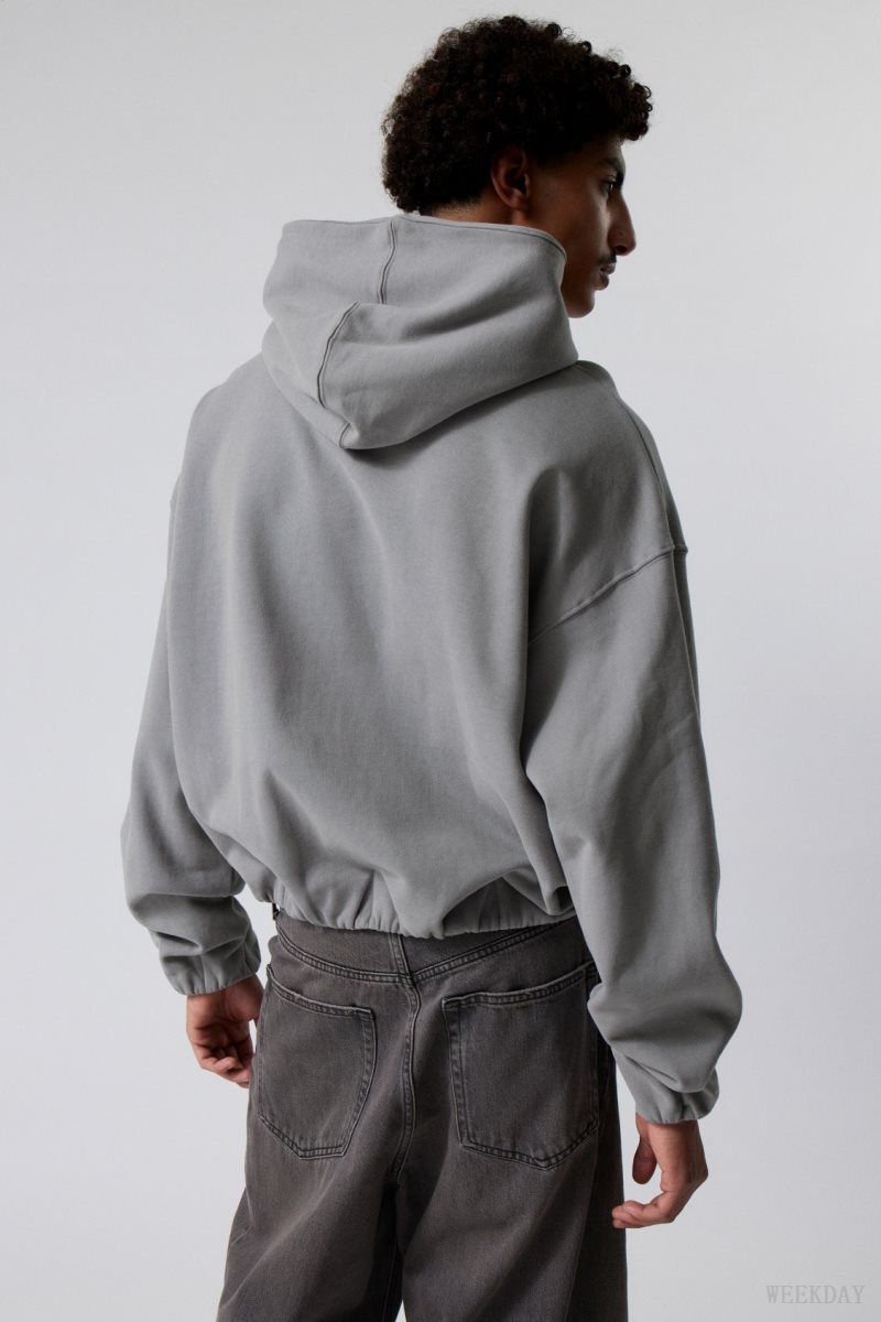 Weekday Nolan Boxy Hoodie パーカー メンズ グレー Japan | F7F-0448