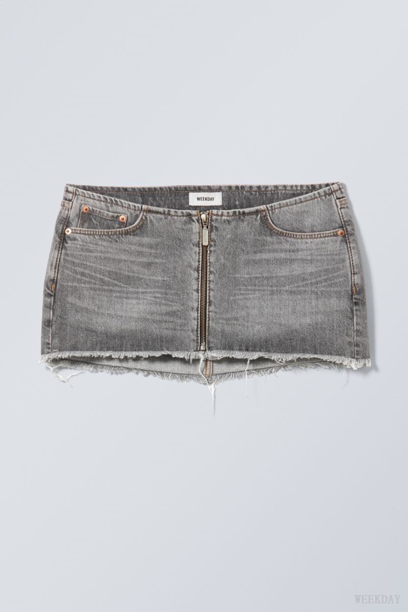 Weekday Ontario Denim Mini Skirt スカート レディース グレー Japan | Z6S-9078