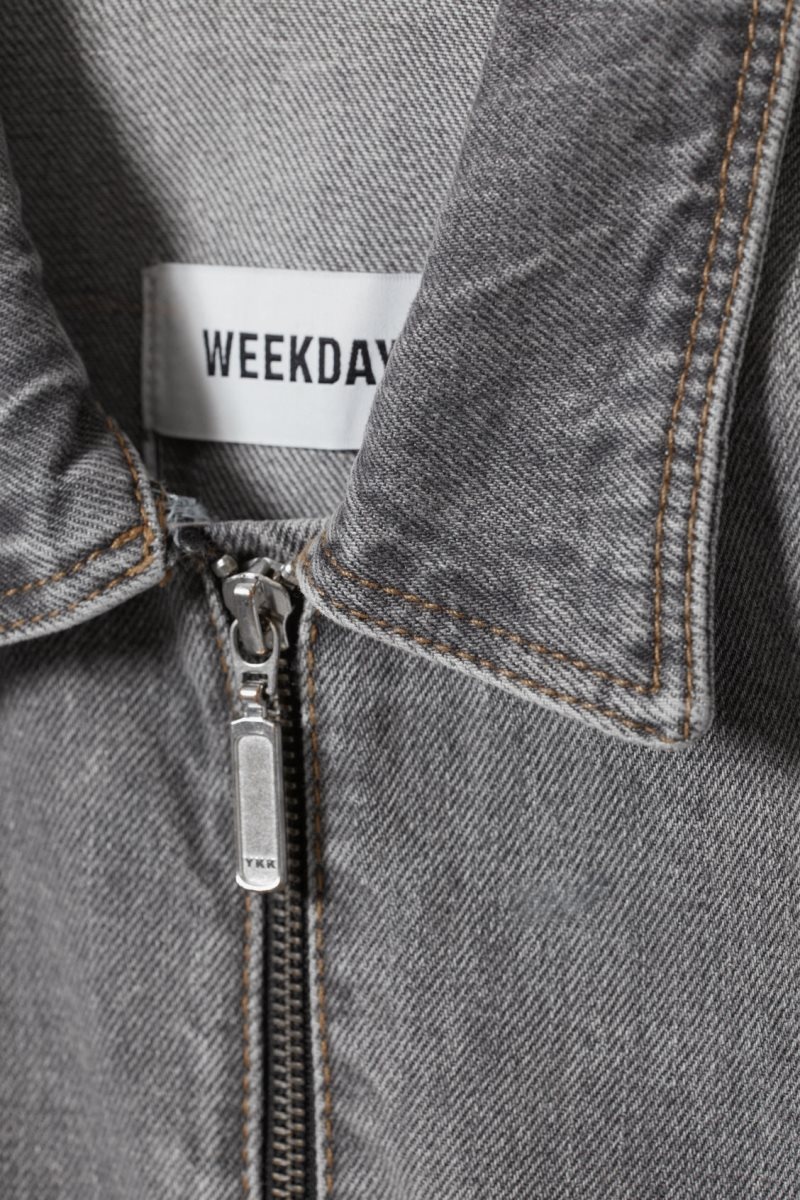 Weekday Ontario Denim Zip Jacket ジャケット レディース グレー Japan | E6C-1271