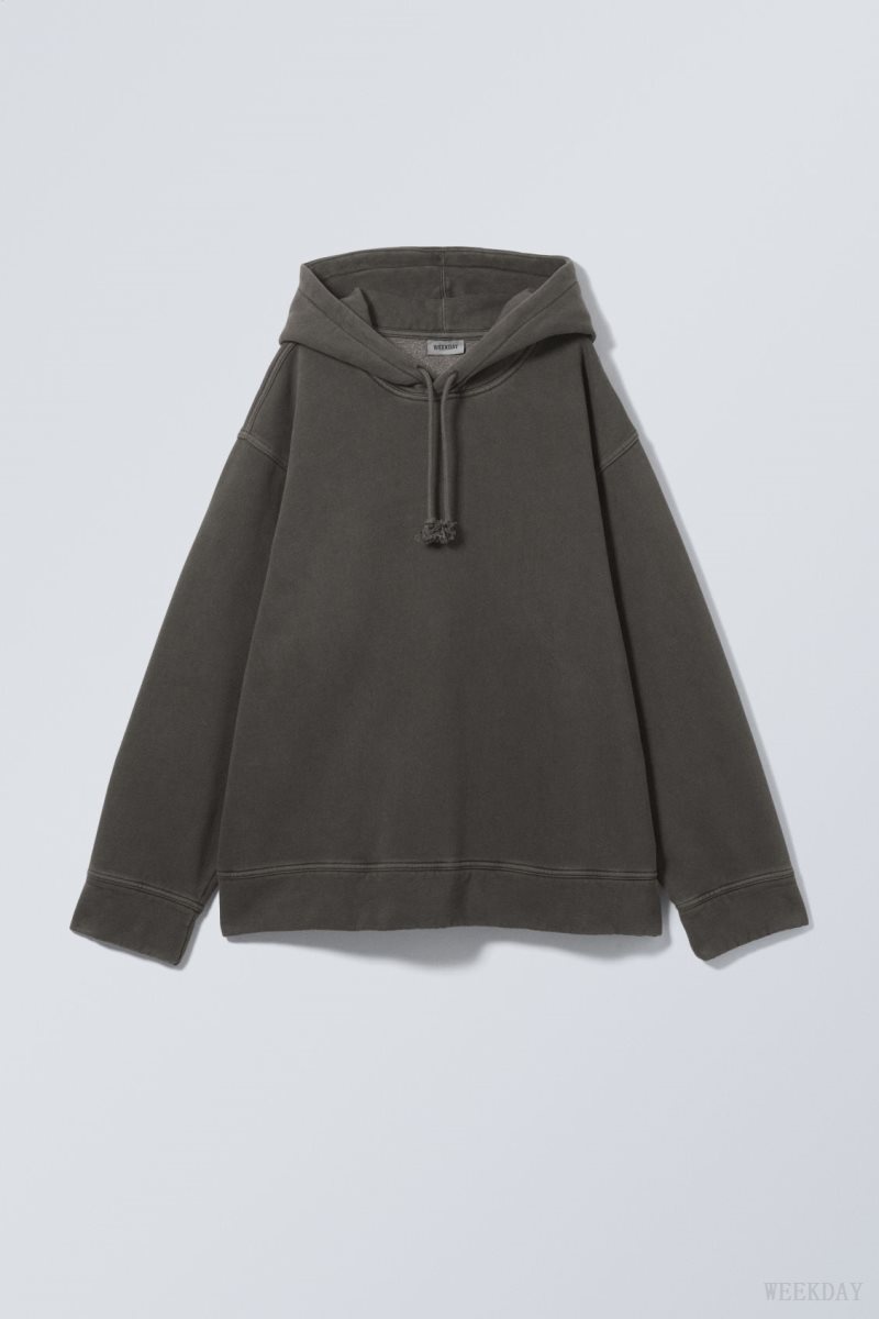 Weekday Oversized Heavyweight Hoodie パーカー レディース 黒 Japan | S1K-2582