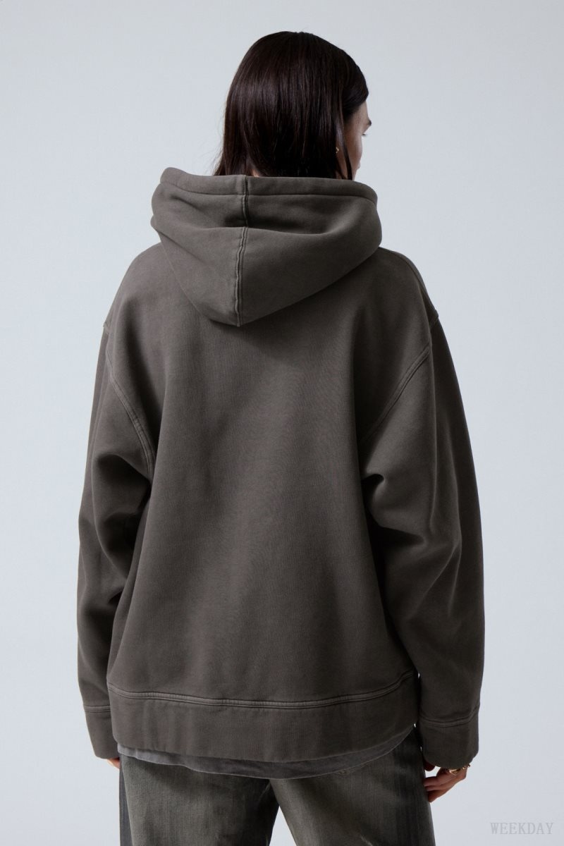 Weekday Oversized Heavyweight Hoodie パーカー レディース 黒 Japan | S1K-2582