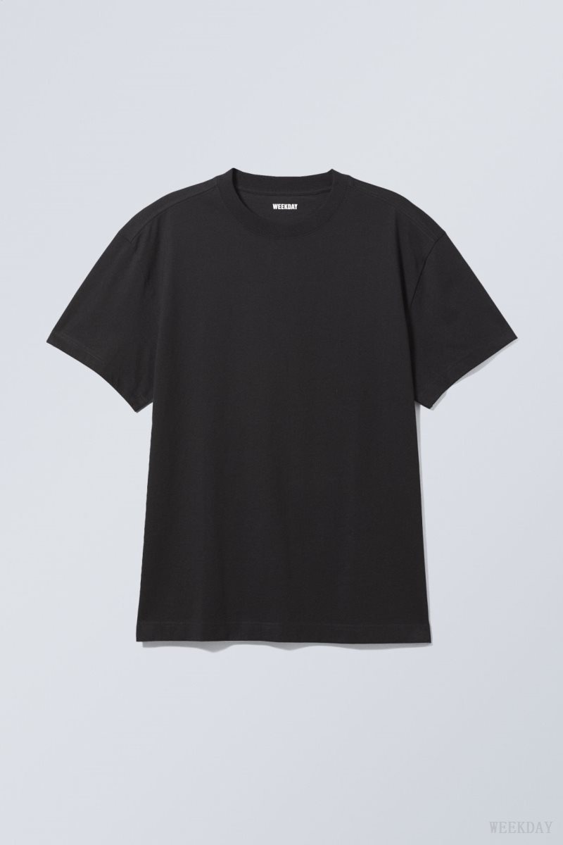 Weekday Oversized Heavyweight T-shirt Tシャツ メンズ 黒 Japan | D4U-1524